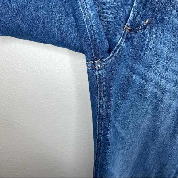 Citizens of Humanity Medium Wash Ambry Palma Straight Leg Jeans Raw Hem Cropped - Picture 10 of 15